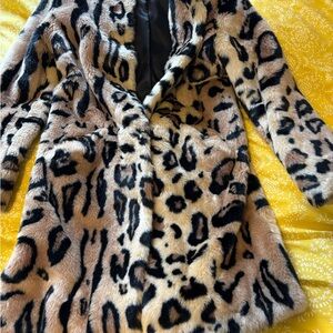 UGG leopard faux fur coat (S)